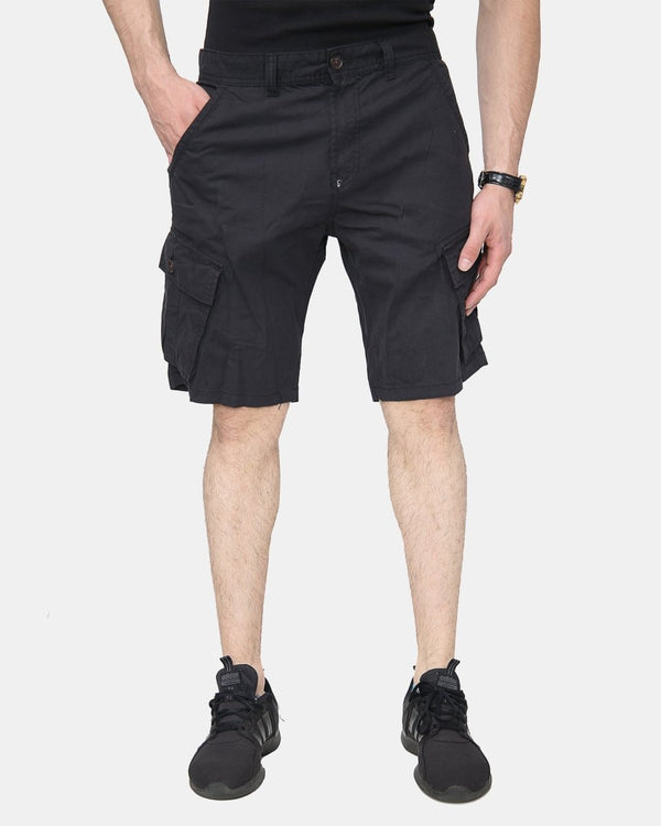 Noroze Black Knee Length Cargo Shorts