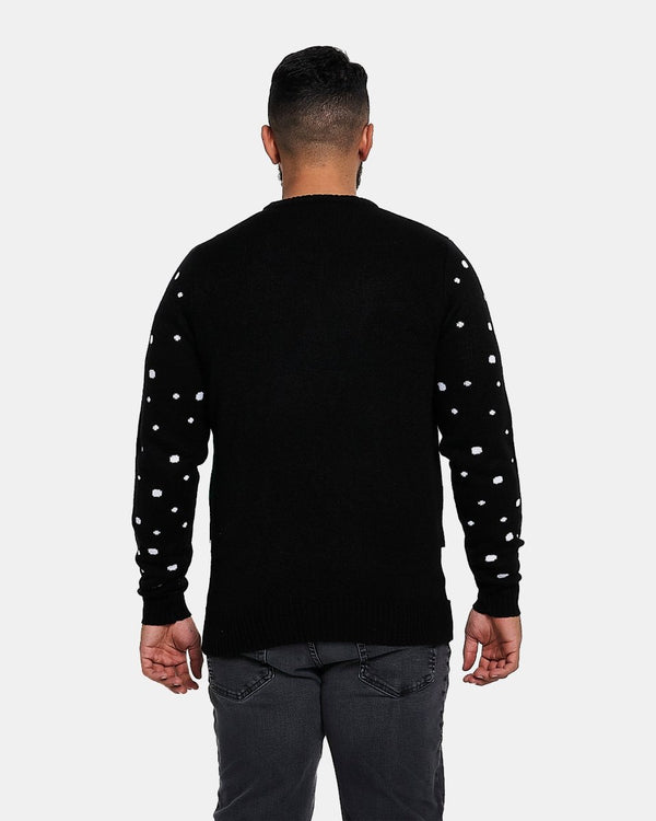 Noroze Black Lightweight Santa Printed Jumper