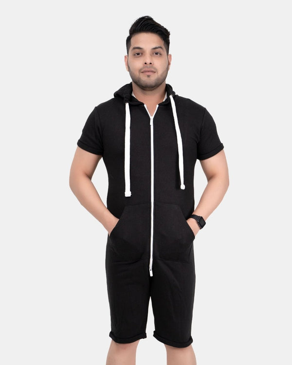 noroze Black Men One-Piece Jumpsuit
