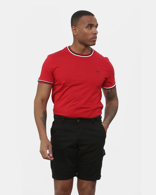 noroze Black Mens Combat Canvas Chino Shorts