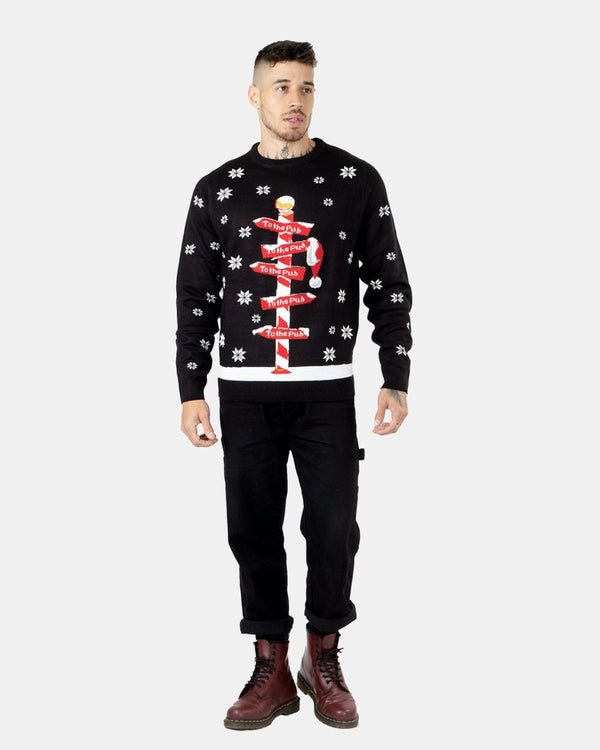 Noroze Black Pub Reindeer Novelty Jumpers