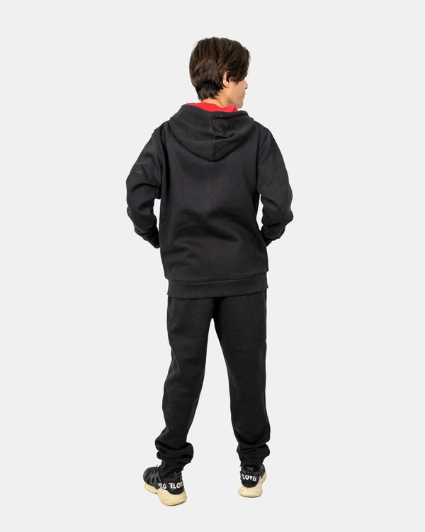 Noroze Black/Red Contrast Fleece Tracksuit