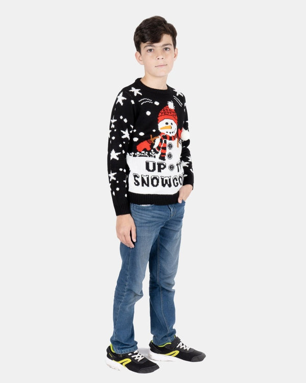 Noroze Black Santa Fairisle Kids Christmas Jumper