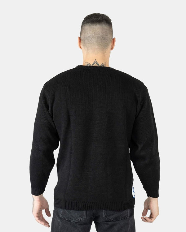 Noroze Black Santa Sleigh Retro Christmas Jumper