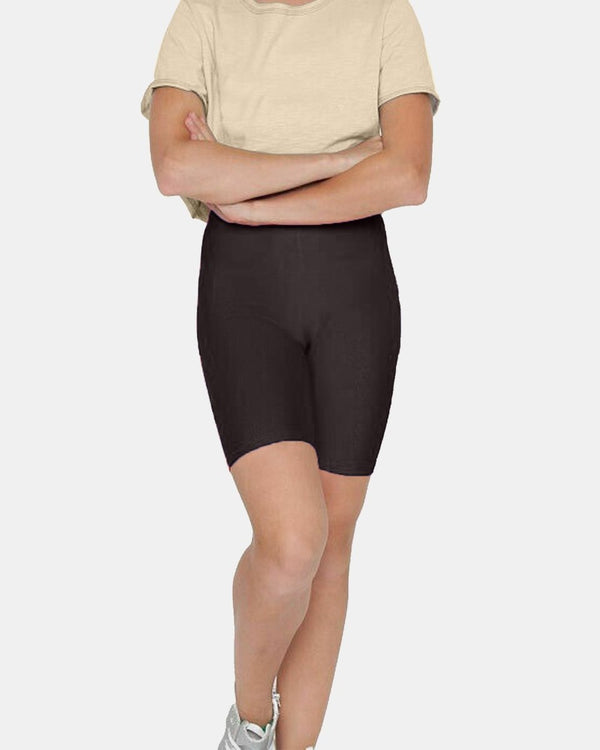 Noroze Black Shiny Nylon Lycra Shorts