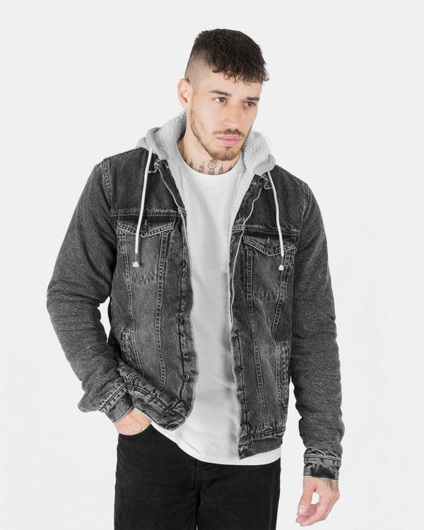 Noroze Black Trucker Denim Long Sleeve Jacket