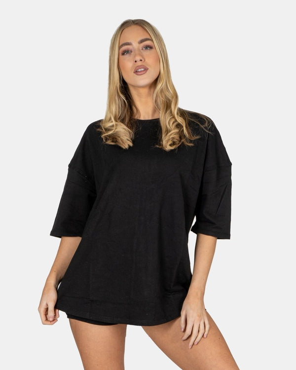 noroze Black Women Loose Baggy Oversized T-Shirt