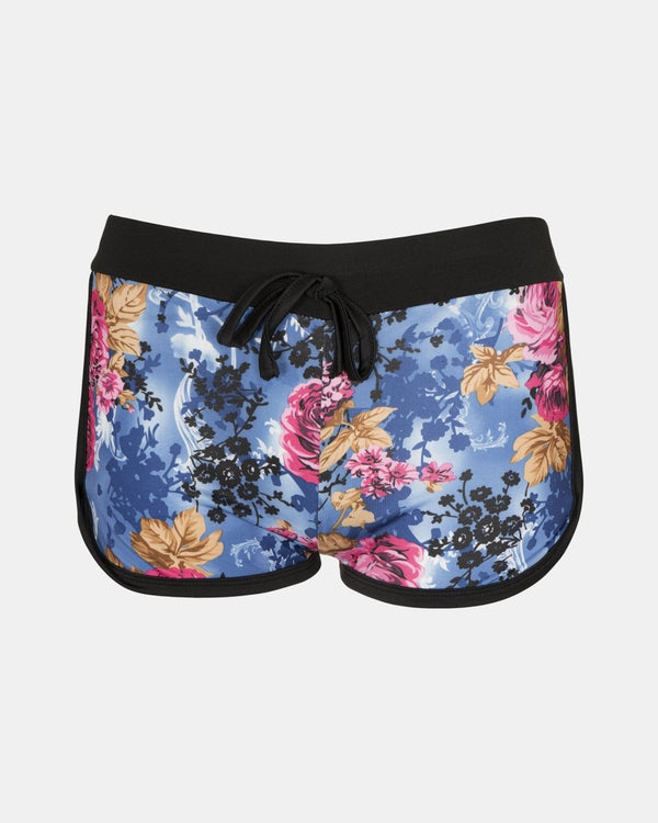 noroze Blue Floral Print Casual Shorts