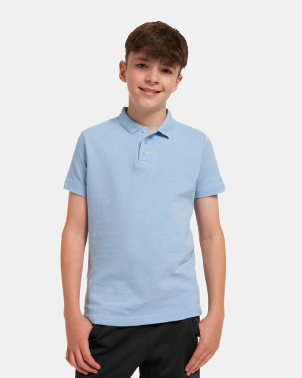 noroze Blue Kids Plain Polo Shirt