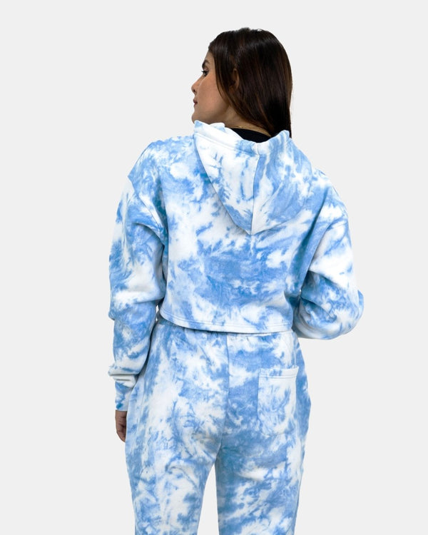 Noroze Blue Tie-Dye Long-Sleeve Hoodie