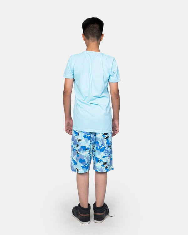Noroze Boys Baby Blue Shark Print T-Shirt