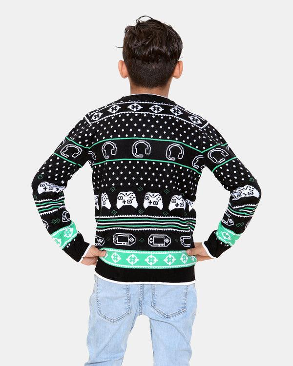 Noroze Boys Headphone Controller Green Jumper