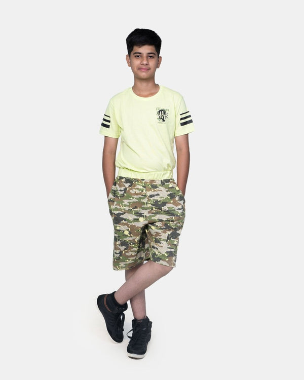 Noroze Boys Lime Green Shark Print T-Shirt