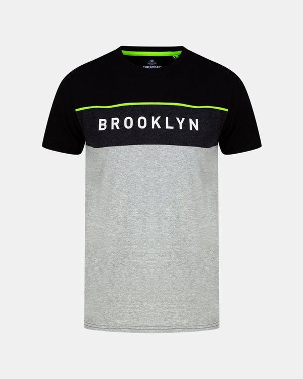 noroze Brooklyn Print Black Men's T-Shirt