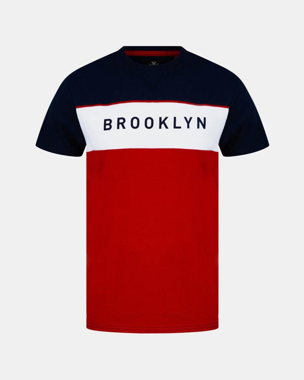noroze Brooklyn Print Navy Men's T-Shirt
