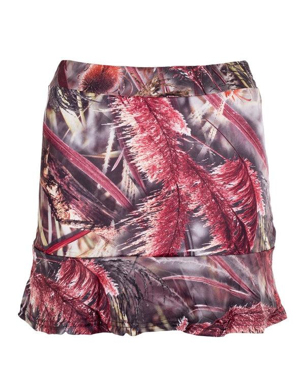Noroze Brown Girls High Waist Floral Mini Skirt