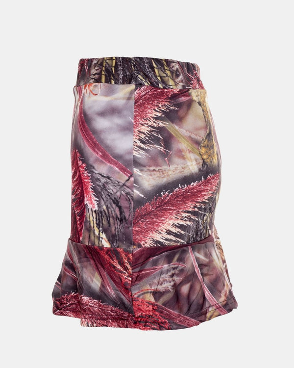 Noroze Brown Girls High Waist Floral Mini Skirt