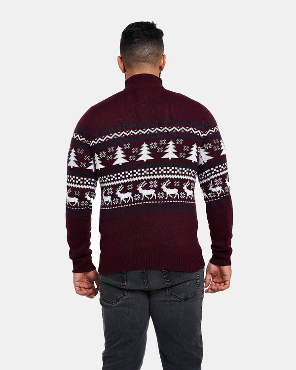 Noroze Burgundy Chunky Knit Christmas Jumper