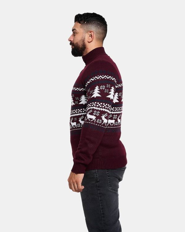 Noroze Burgundy Chunky Knit Christmas Jumper