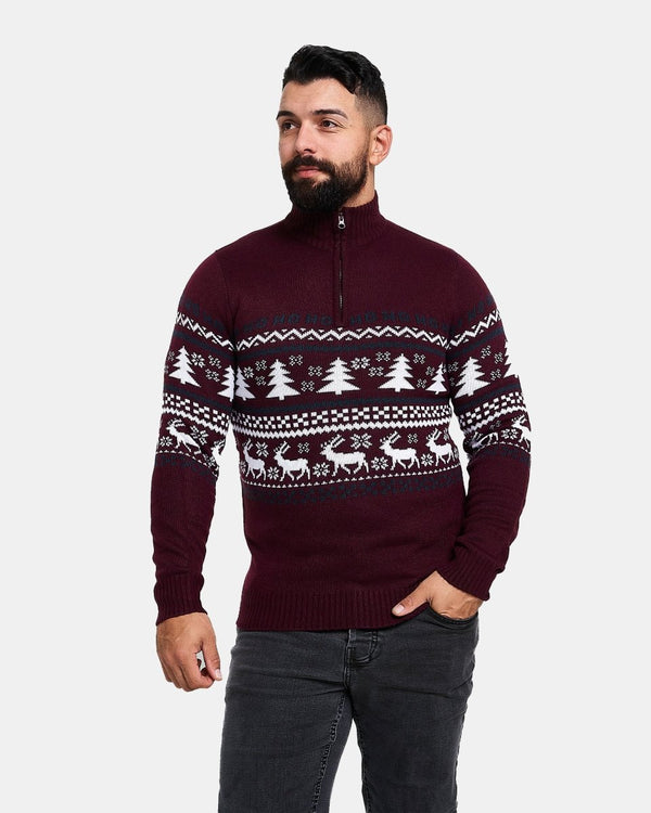 noroze Burgundy Chunky Knit Christmas Jumper