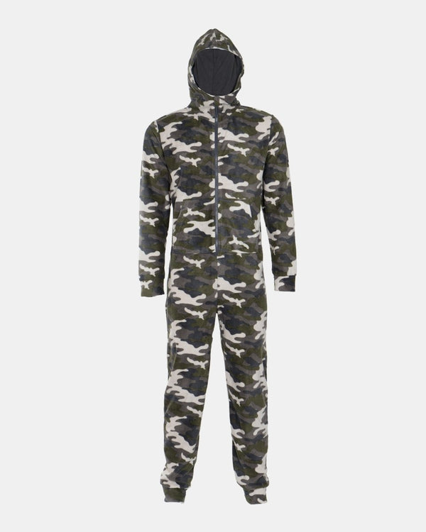 noroze Camo Green Kids One Zip Onesie