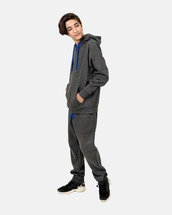 Noroze Charcoal/Blue Contrast Fleece Tracksuit