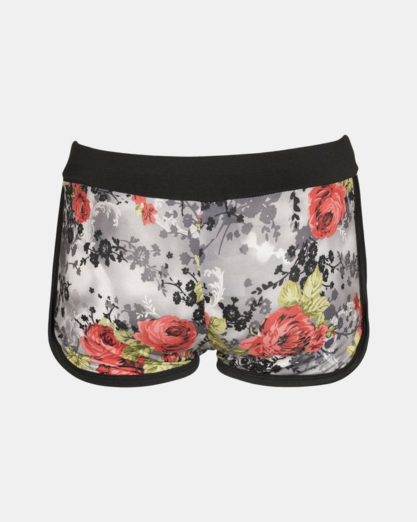 Noroze Charcoal Floral Print Casual Shorts