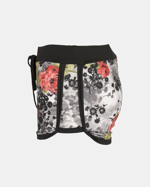 Noroze Charcoal Floral Print Casual Shorts