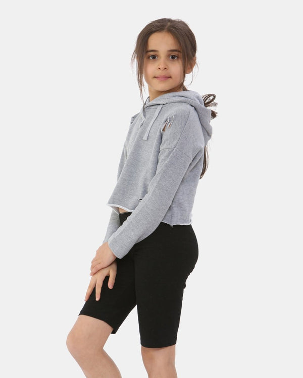 Noroze Charcoal Girl's Long-Sleeve Hoodie