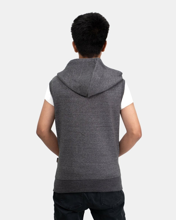 Noroze Charcoal Kid's Sleeveless Casual Hoodie