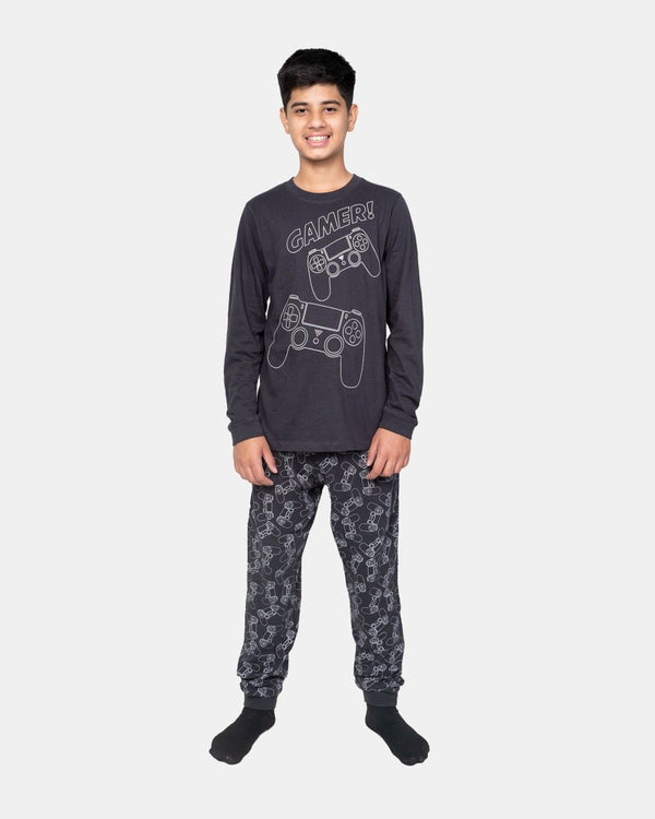 Noroze Charcoal Kids Nightwear Cotton Pajamas