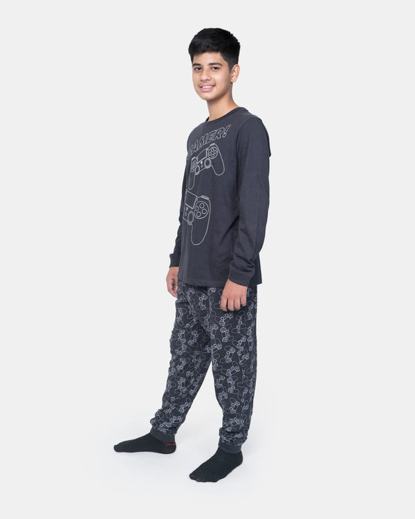 Noroze Charcoal Kids Nightwear Cotton Pajamas