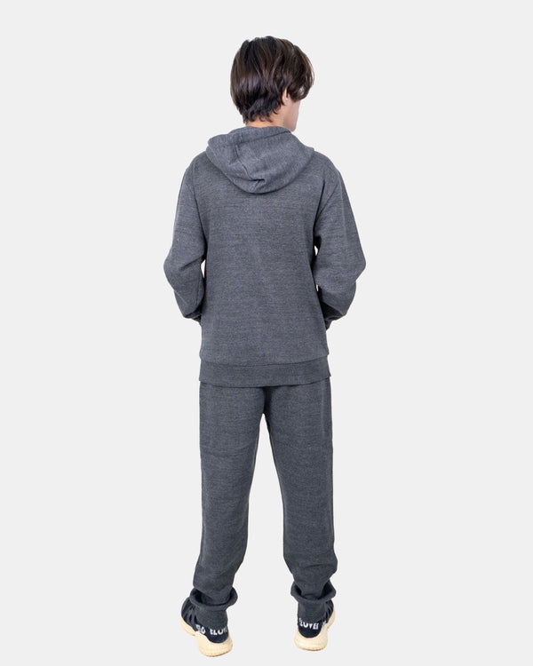 Noroze Charcoal Kids Plain Hooded Tracksuit
