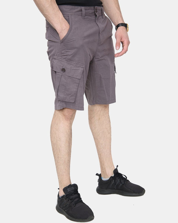 Noroze Charcoal Knee Length Cargo Shorts