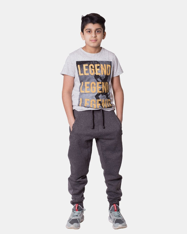 noroze Charcoal Loose-Fit Joggers for Kid's