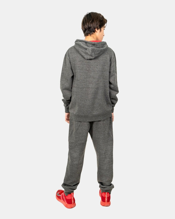 Noroze Charcoal/Red Contrast Fleece Tracksuit