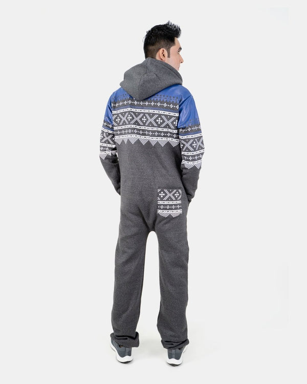 Noroze Charcoal Stylish Aztec Mens Onesie