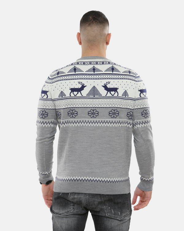 Noroze Cream Moose Knitted Men’s Xmas Jumper