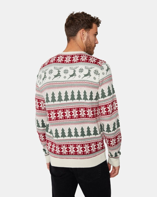 Noroze Cream Retro Christmas Jumper