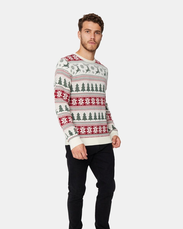 Noroze Cream Retro Christmas Jumper
