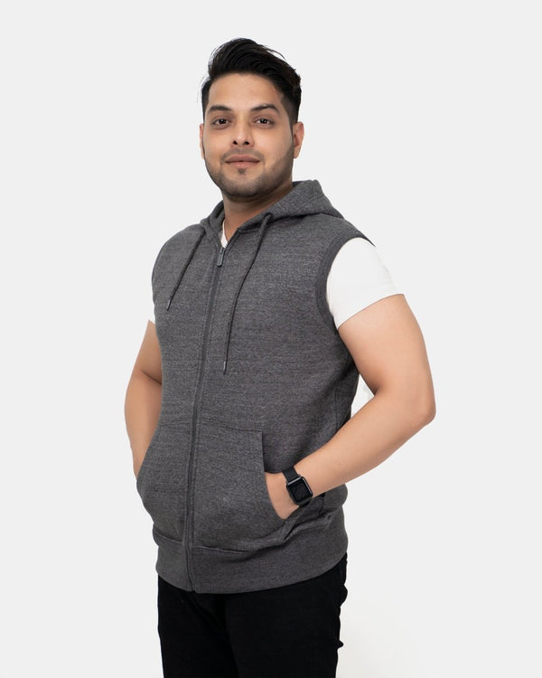 Noroze Dark Grey Casual Zip-Up Men's Hoodie