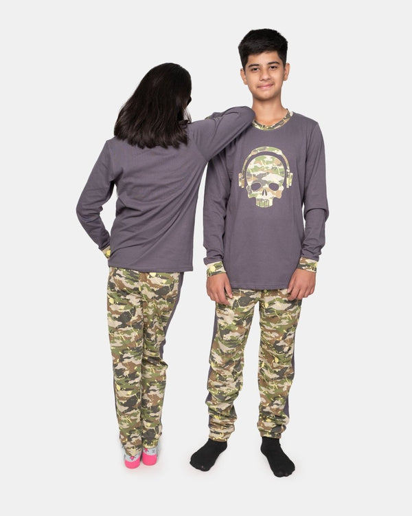 Noroze Dark Grey Kids Nightwear Cotton Pajamas