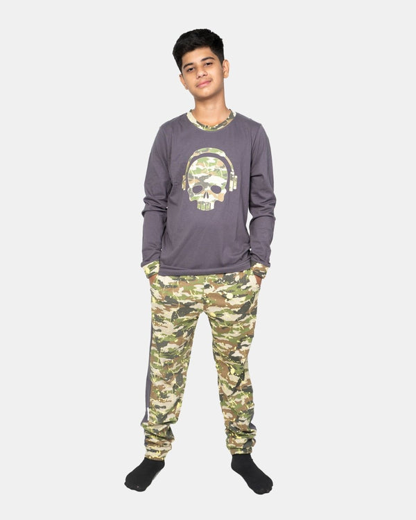 Noroze Dark Grey Kids Nightwear Cotton Pajamas