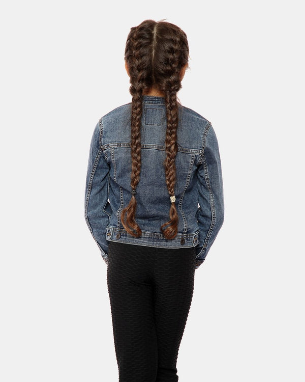 Noroze Denim Blue Collarless Kids Jacket