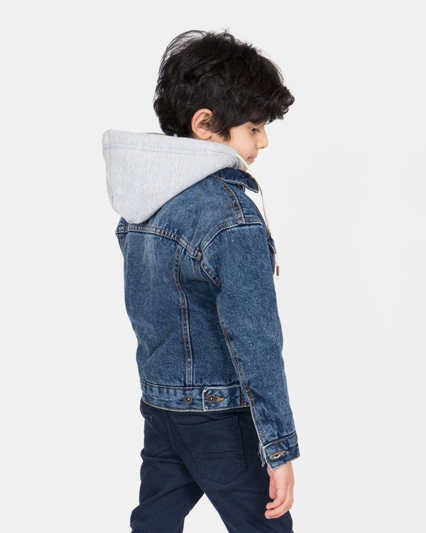 Noroze Denim Blue Sherpa Fleece Hood Jacket