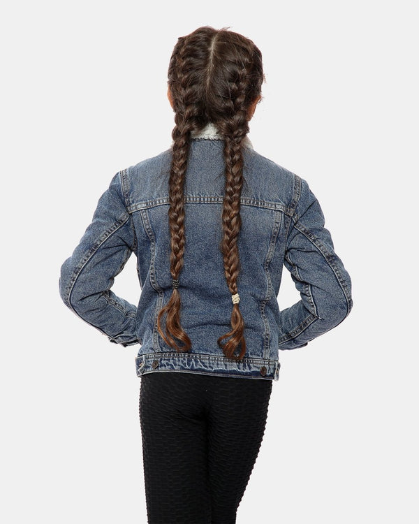 Noroze Denim Blue Sherpa Lined Kids Jacket