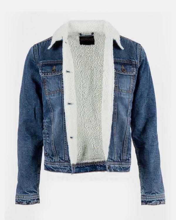 Noroze Denim Blue Sherpa Lined Kids Jacket