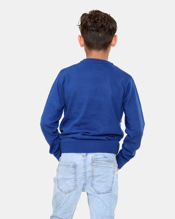 Noroze Dino Roar Navy Kids Christmas Jumper