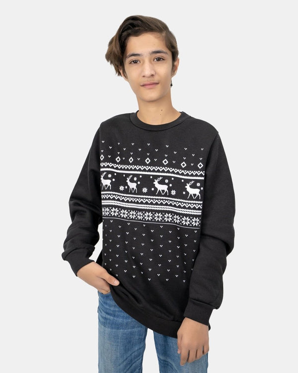 Noroze Fairisle Black Kids Christmas Jumper