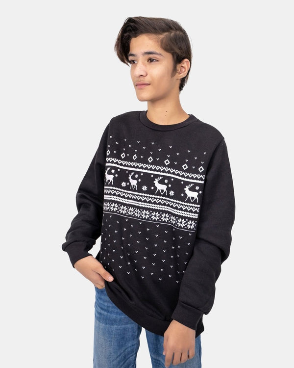 Noroze Fairisle Black Kids Christmas Jumper